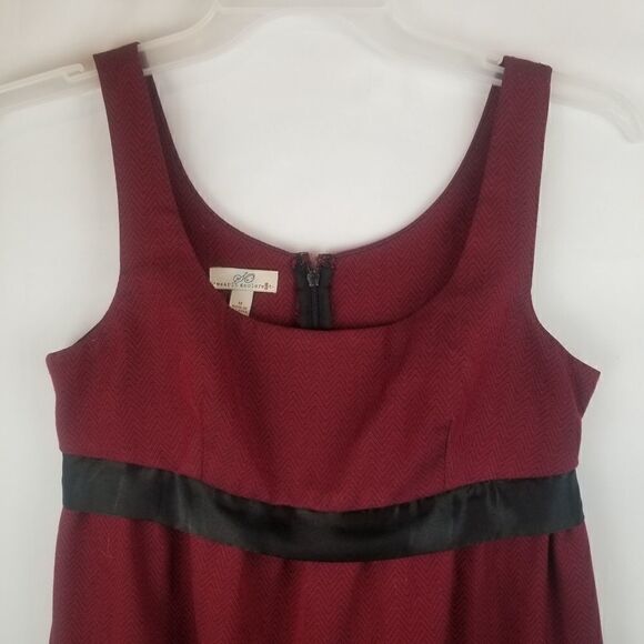 SO WEAR IT DECLARE IT Burgandy Empire Dress with back sash tie. SIZE M. - Picture 2 of 14